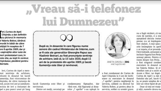 The Decision of the Chișinău Court of Appeal in the case of Iacob Gumeniță