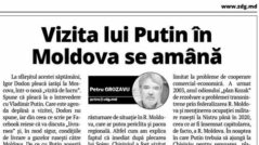 Putin’s Visit to Moldova Postponed