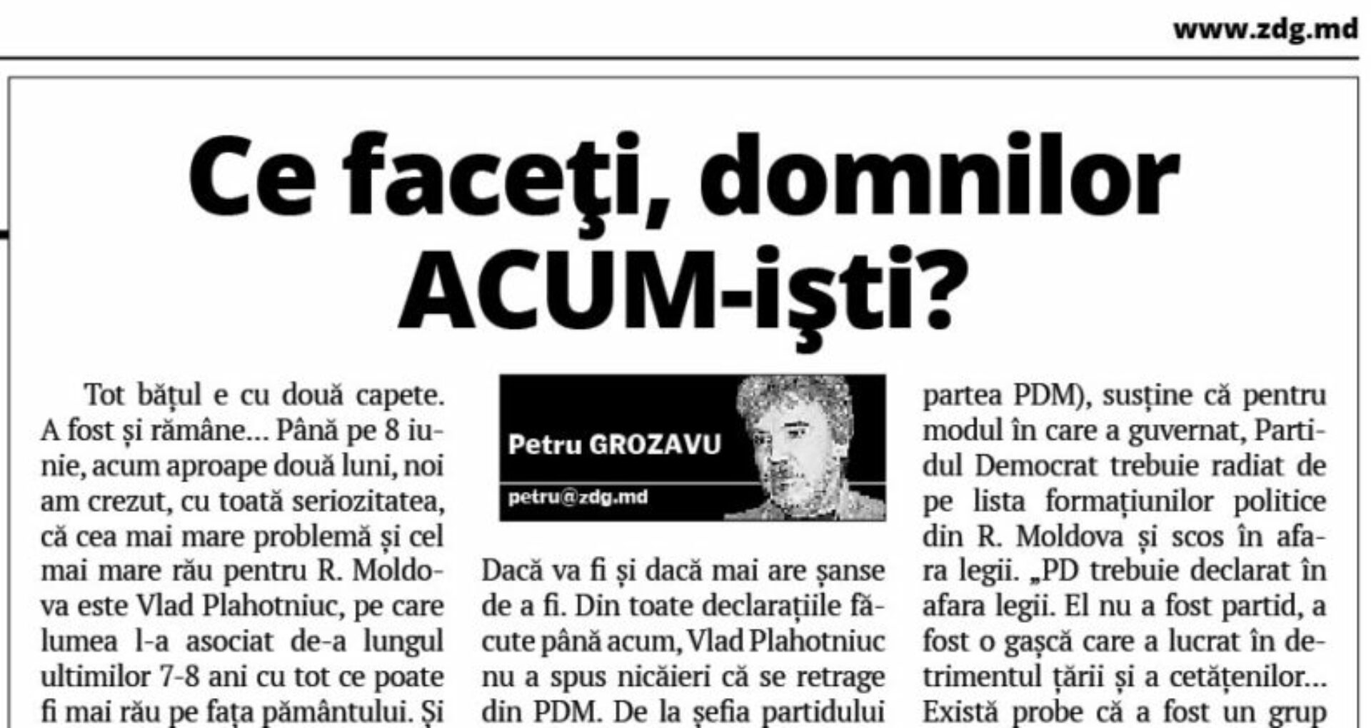 Questions for the ACUM Bloc