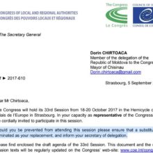 Chirtoacă nu va participa la Congresul Autorităților Locale și Regionale de la Strasbourg