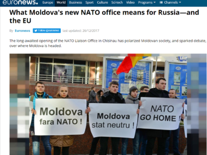 Deschiderea biroului NATO la Chișinău în top 5 cele mai citite știri pe Euronews