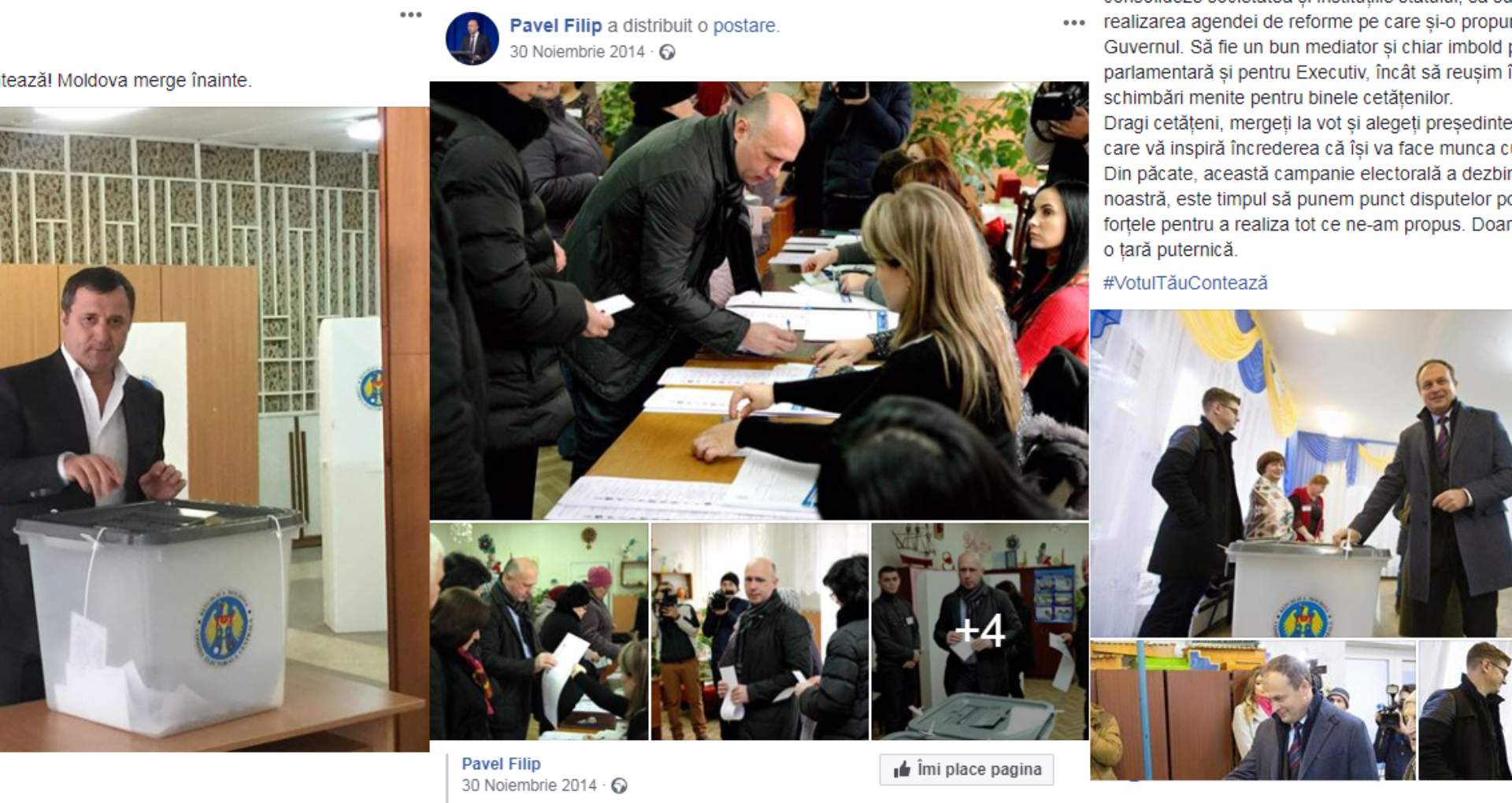 DOC/ Dodon, Candu, Filip, Ghimpu, Filat și Năstase: mesaje similare pe Facebook în „ziua tăcerii”. Doar unul a fost invalidat