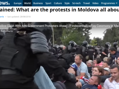 Cum s-a văzut protestul de ziua independenței Republicii Moldova în presa internațională