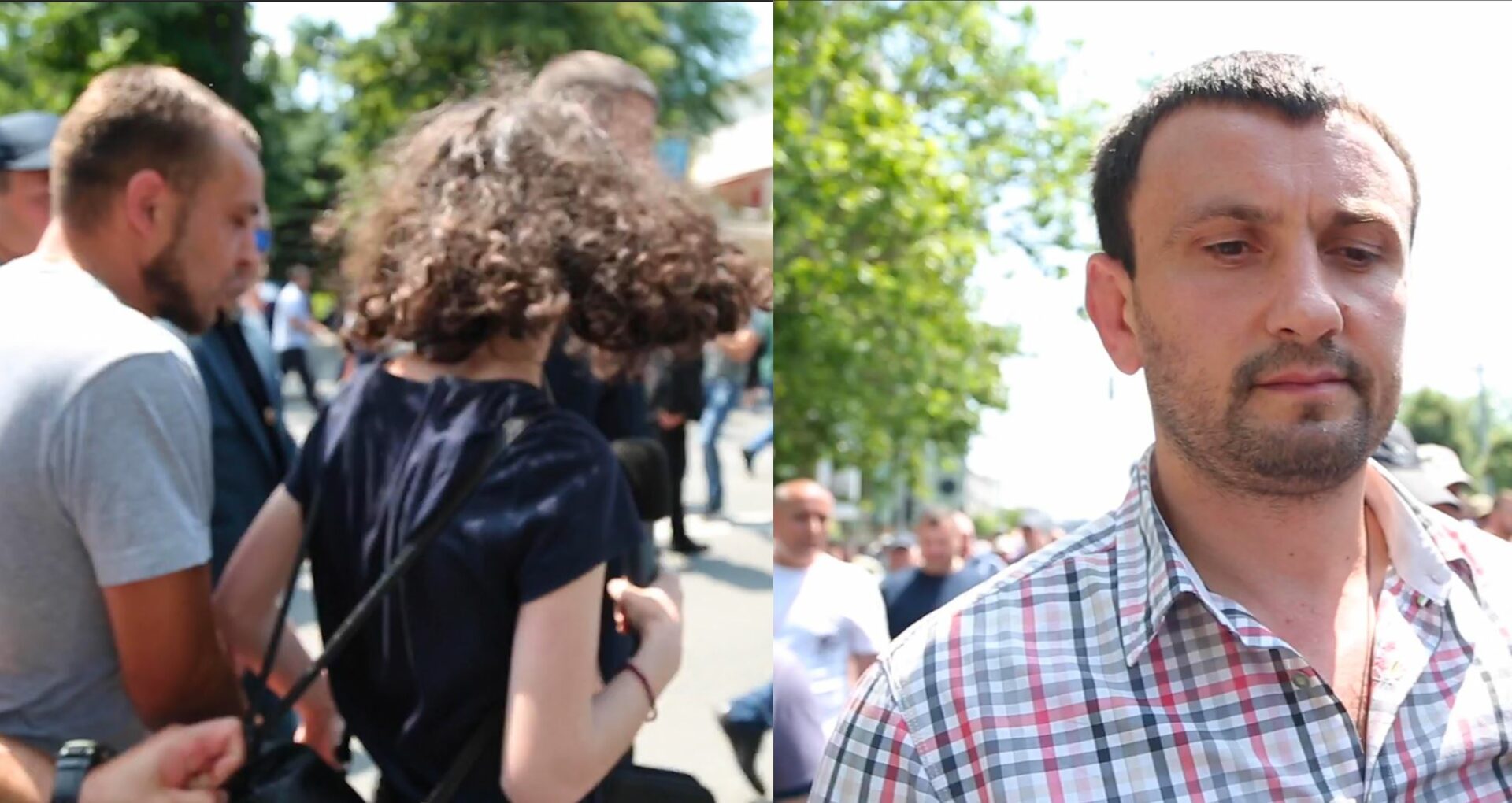 VIDEO/ Comportament de democrat. Reportera ZdG, bruscată de un ex-deputat PDM și de un protestatar