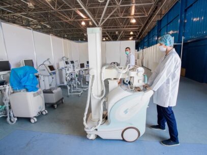 FOTO/ Cum arată interiorul spitalului improvizat de la „Moldexpo”, unde vor fi duși pacienții suspectați de infecție cu noul coronavirus