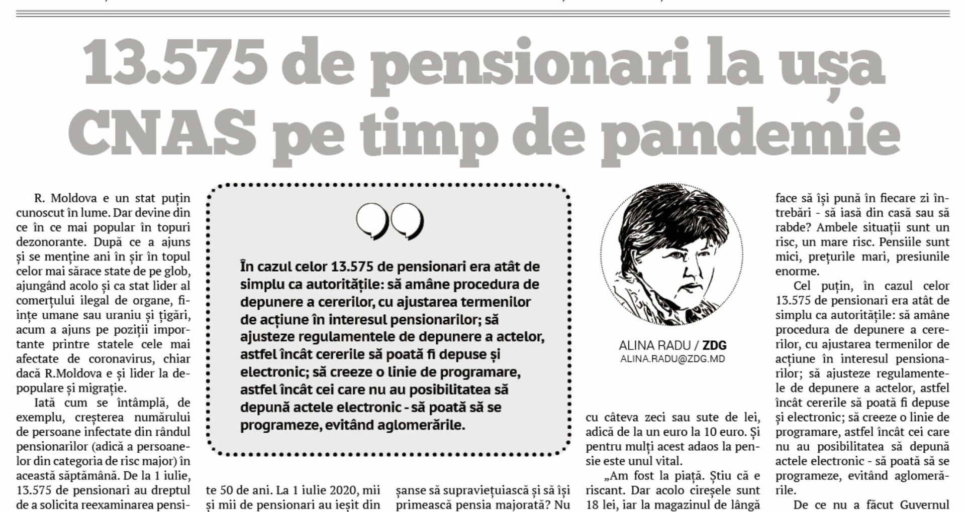 13.575 de pensionari la ușa CNAS pe timp de pandemie