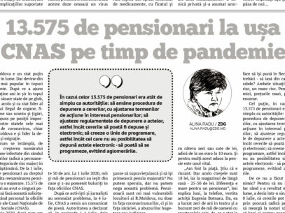 13.575 de pensionari la ușa CNAS pe timp de pandemie