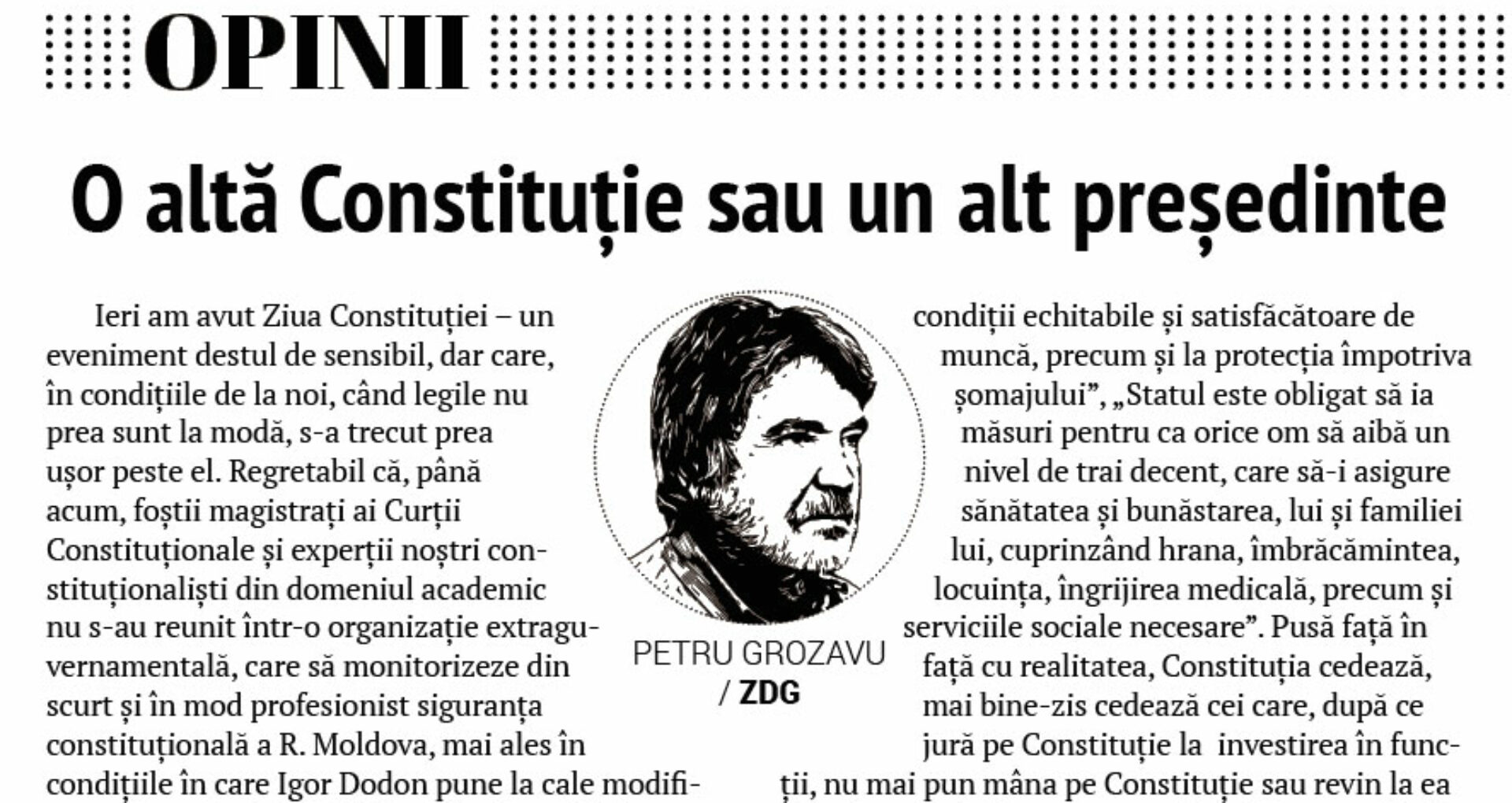 O altă Constituție sau un alt președinte