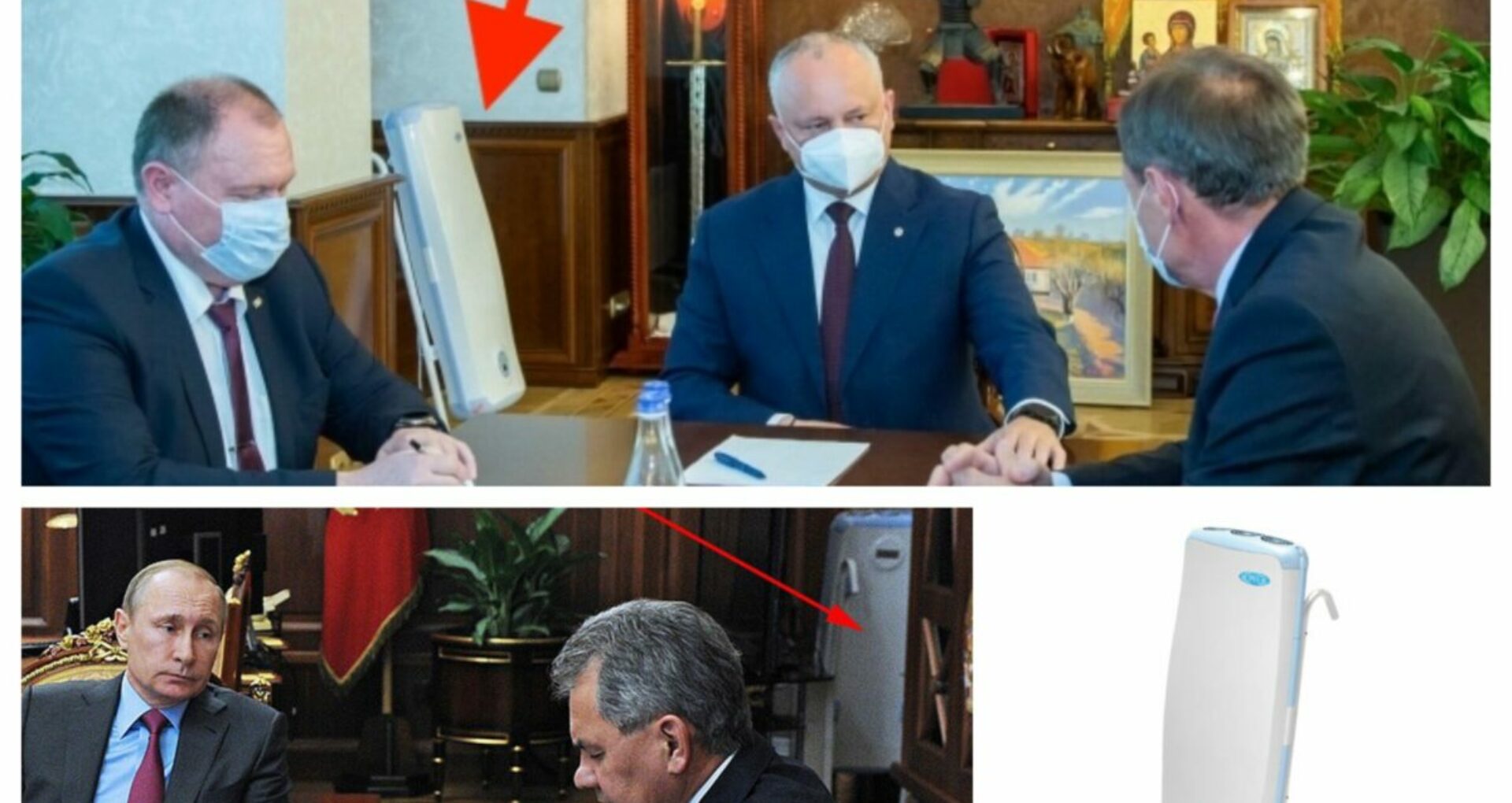 FOTO/ Măsuri speciale anti-COVID-19 în cabinetul lui Igor Dodon de la  Președinție? Șeful statului utilizează un dispozitiv pentru dezinfecție  identic cu cel al lui Vladimir Putin – Ziarul de Gardă