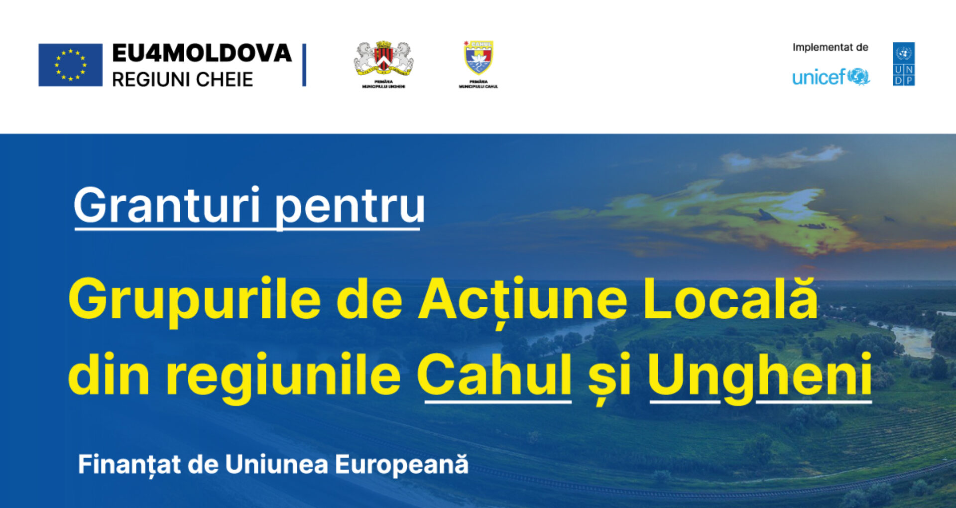 Granturi în valoare de 200.000 de euro vor fi acordate Grupurilor de Acţiune Locală din regiunile Cahul şi Ungheni, cu asistenţa financiară a UE