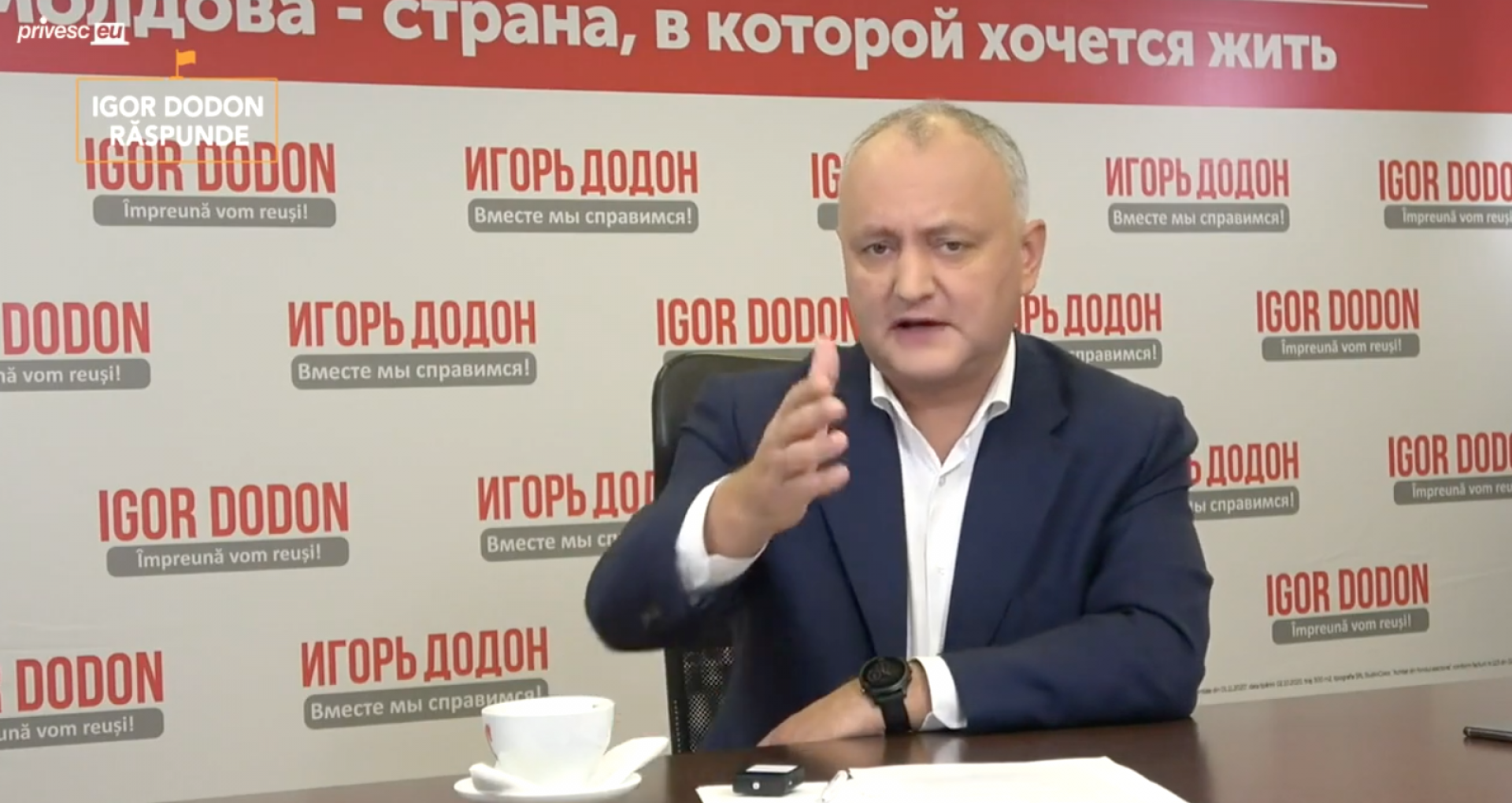VIDEO/ Igor Dodon, despre valori. „În biroul președintelui, anul trecut am strâns-o într-un colț și i-am zis: Doamna Sandu, de ce ești așa speriată?”