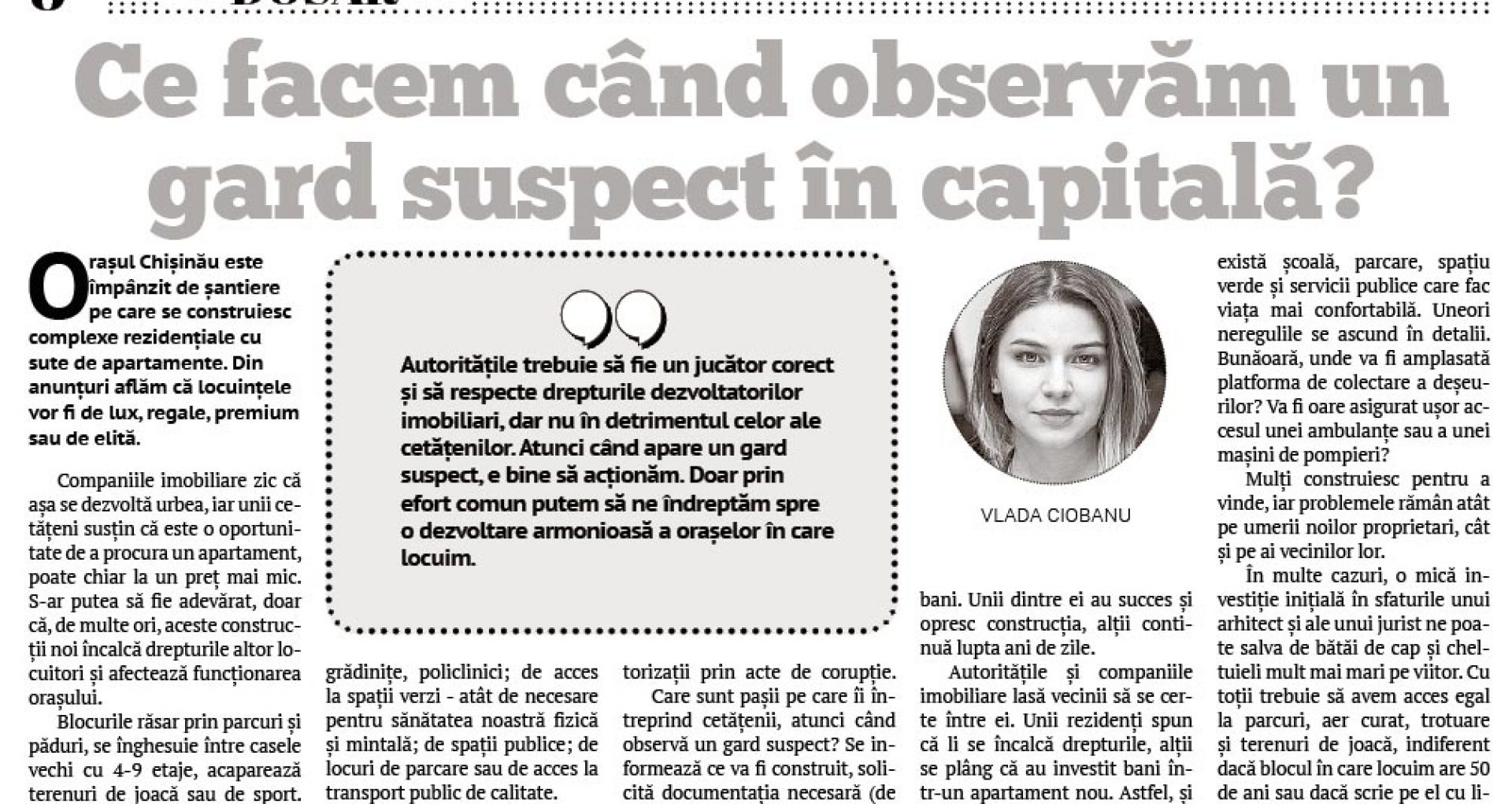 Ce facem când observăm un gard suspect în capitală?