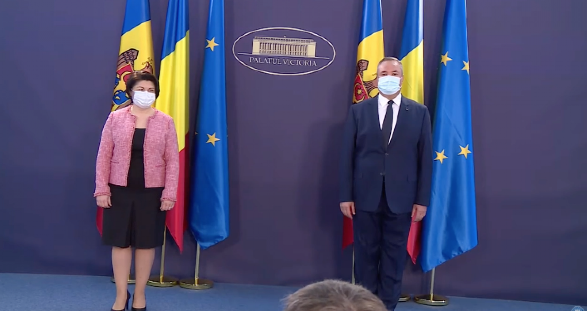 VIDEO/ Ceremonia de întâmpinare a prim-ministrei R. Moldova, Natalia Gavrilița de către prim-ministrul României, Nicolae Ciucă