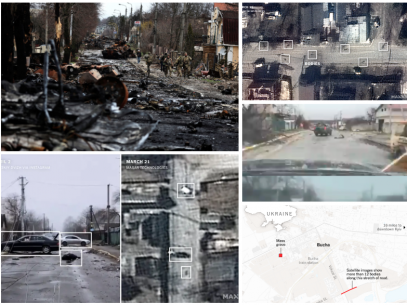 „Faptele rusești” din Bucha versus dovezi. Imaginile din satelit contrazic afirmațiile rusești în legătură cu regizarea masacrului din oraș, după retragerea soldaților ruși: cadavrele stau pe străzi încă din 12 martie – VIDEO