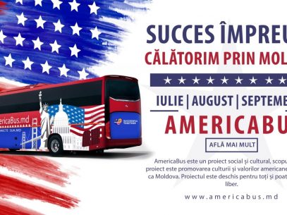 America Bus – un centru cultural mobil, care are misiunea de a aduce valorile americane mai aproape de poporul moldovenesc