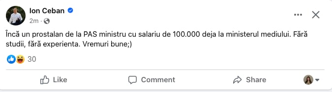 Ion Ceban postare