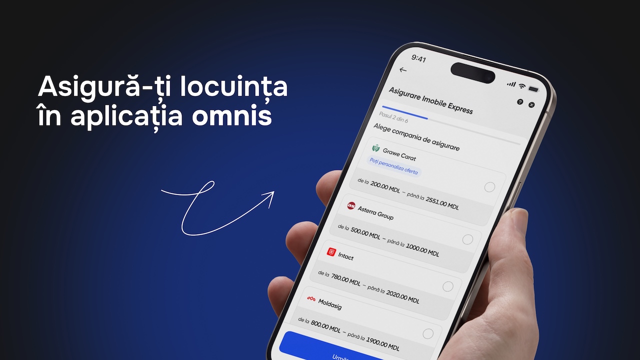 Protecție pentru locuința ta fără birocrație cu asigurarea Imobile Express. Omnis a lansat asigurarea de bunuri 100% online în Moldova