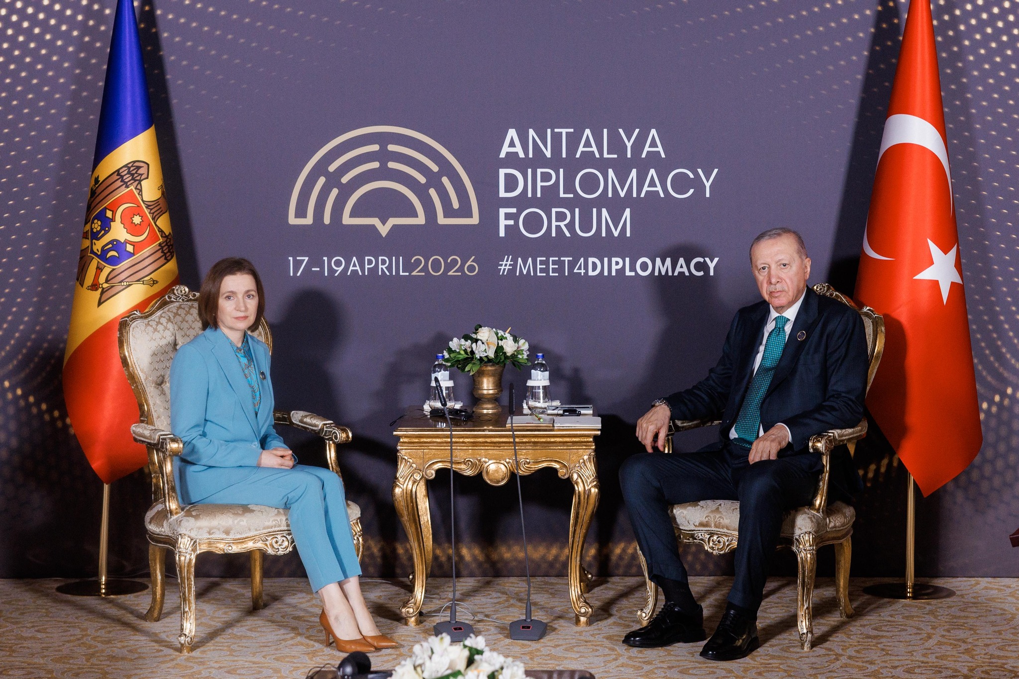 Maia Sandu, întrevederi cu președinții altor state, în Turcia