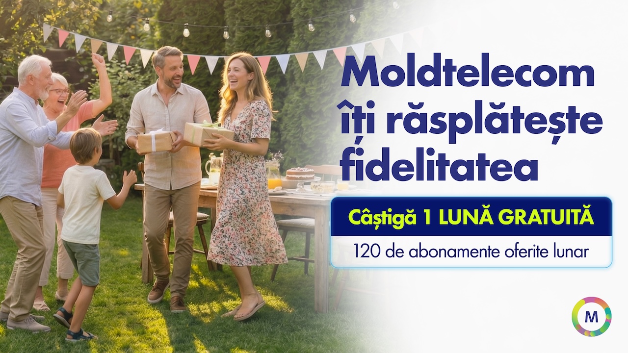 Moldtelecom a lansat campania „Luna ta gratuită”: până la 1000 de abonamente oferite până la sfârșitul anului