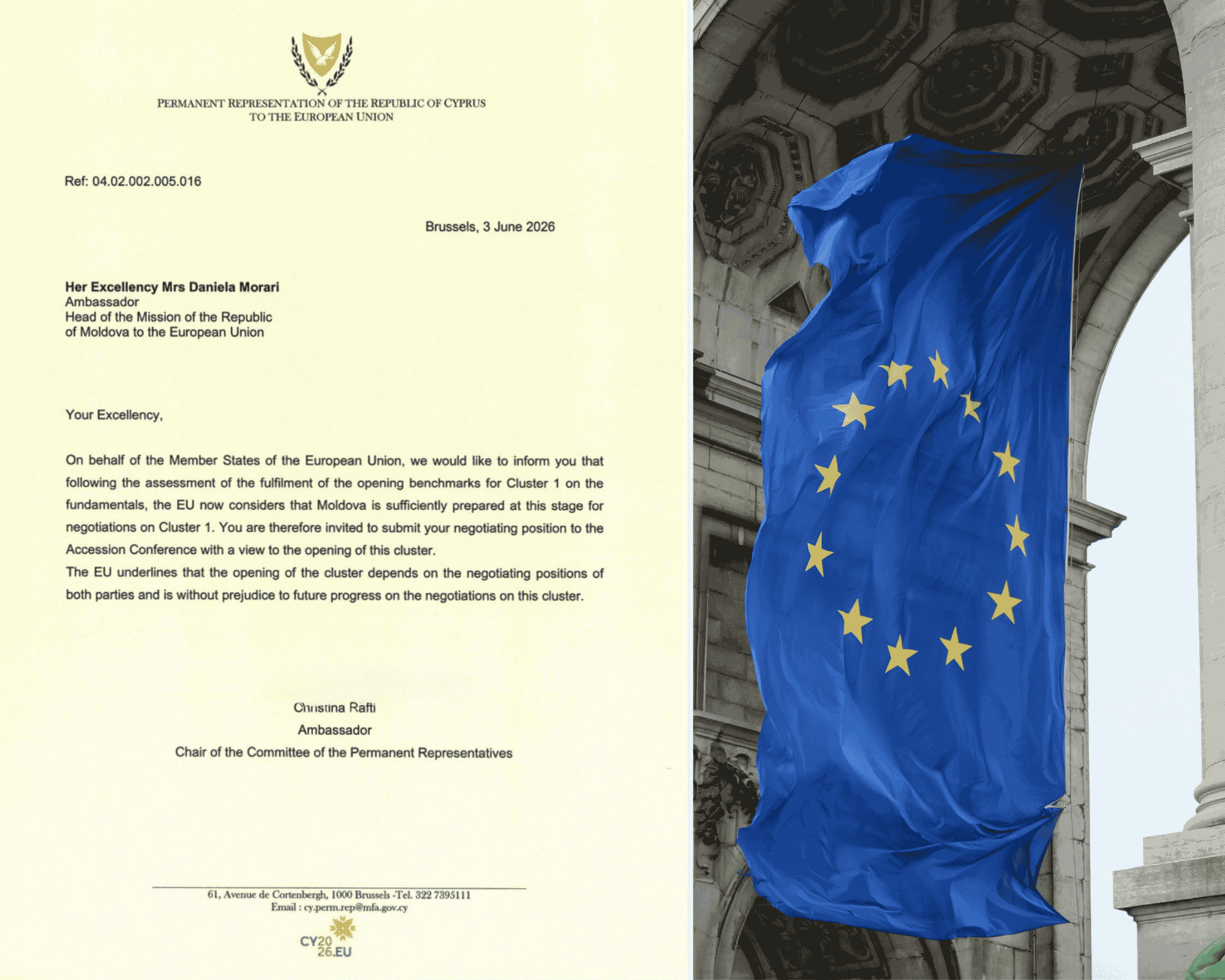 UE confirmă că Republica Moldova este pregătită pentru deschiderea negocierilor pe Clusterul 1