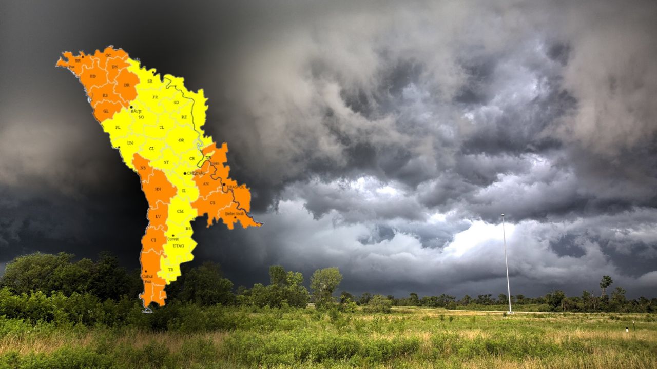 Cod portocaliu de instabilitate atmosferică în anumite zone ale țării, valabil pentru 11 și 12 iunie