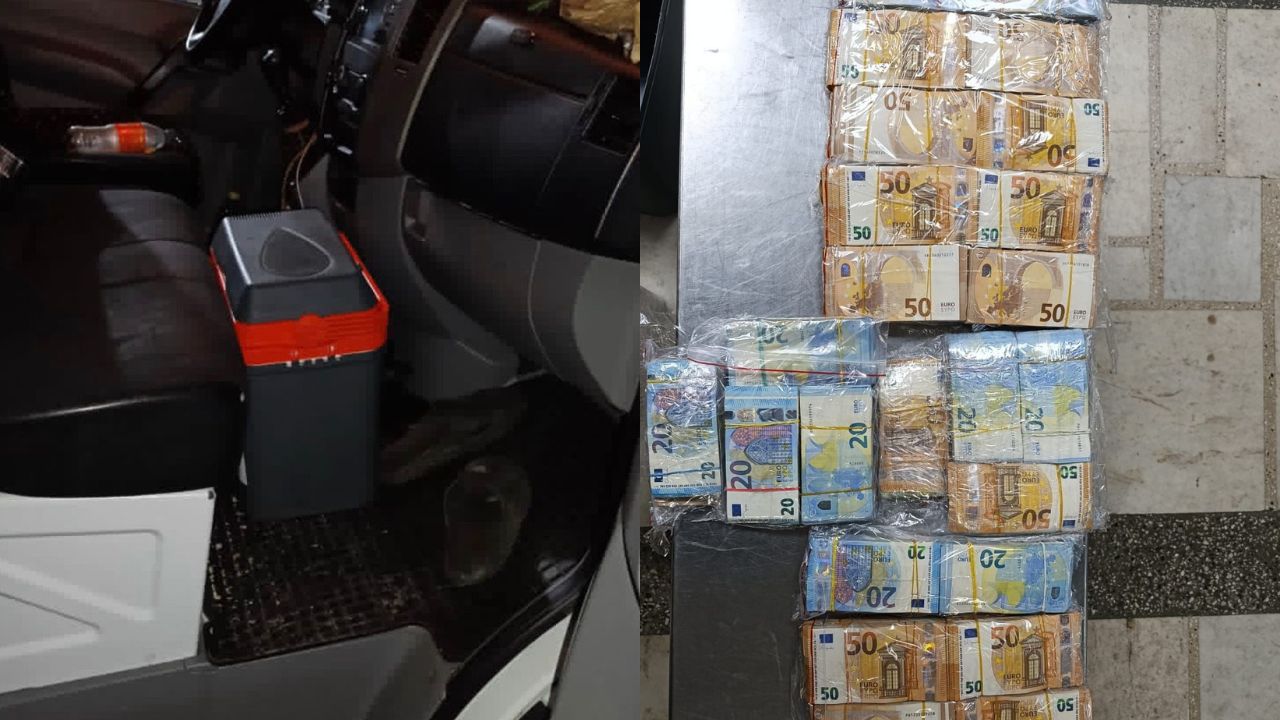 VIDEO/ Peste 168 de mii de euro, ascunși într-o ladă frigorifică modificată. Bănuiții se află în arest preventiv pentru 30 de zile