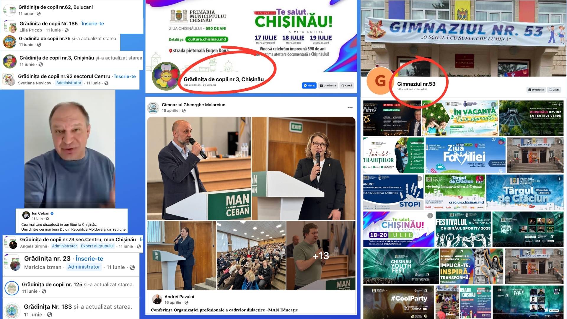 Concertele și festivalurile Primăriei Chișinău, promovate pe paginile de Facebook a zeci de grădinițe și școli din capitală