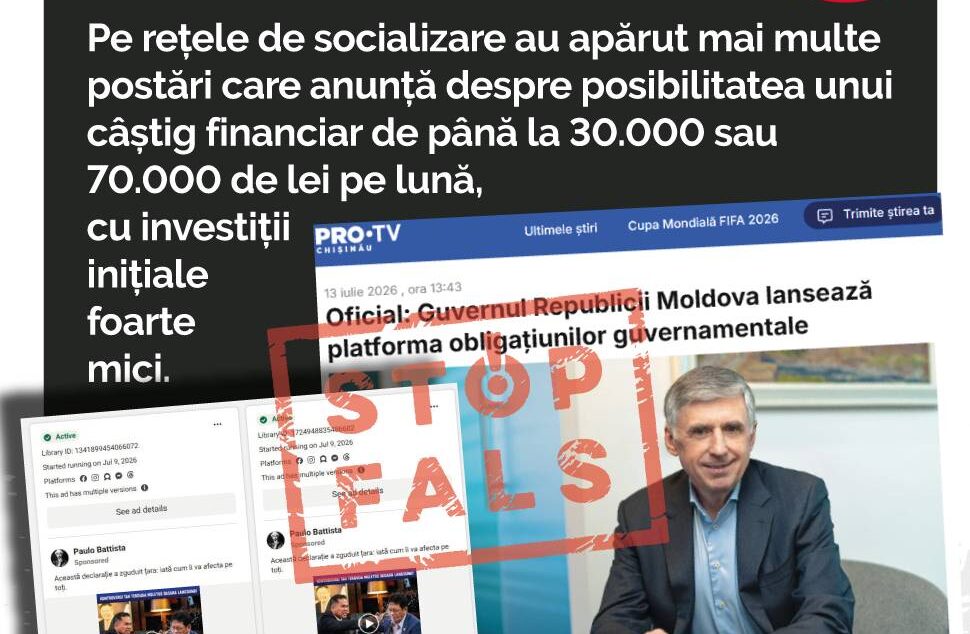 STOP FALS/ Noi platforme investiționale false, promovate cu plată pe rețelele sociale