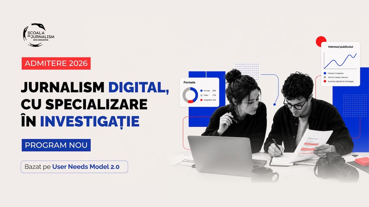 Admitere deschisă la Școala de Jurnalism din Moldova: un nou program de jurnalism digital și investigații pentru Promoția 21